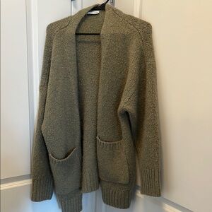 Zara Olive Green Alpaca Cardigan Sweater